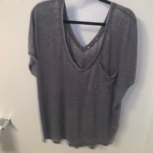Grey One Love by Express Short Sleeve Top